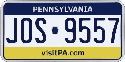 PA license plate JOS9557