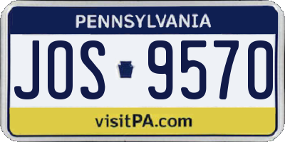 PA license plate JOS9570