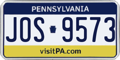 PA license plate JOS9573