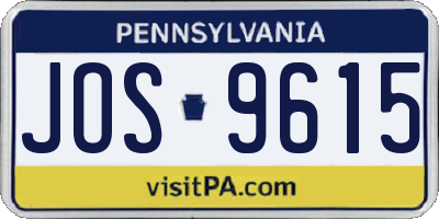 PA license plate JOS9615