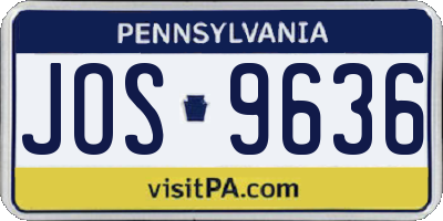 PA license plate JOS9636