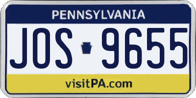 PA license plate JOS9655