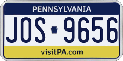 PA license plate JOS9656