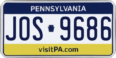 PA license plate JOS9686