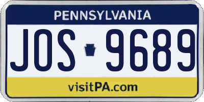 PA license plate JOS9689