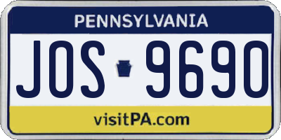 PA license plate JOS9690