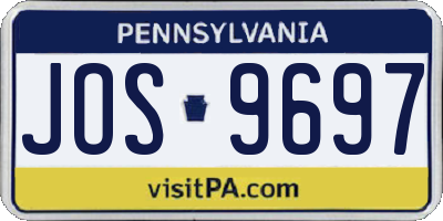 PA license plate JOS9697
