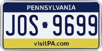 PA license plate JOS9699