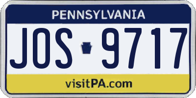 PA license plate JOS9717
