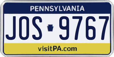 PA license plate JOS9767
