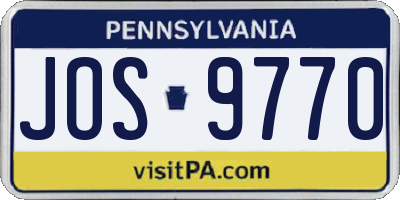 PA license plate JOS9770