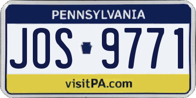 PA license plate JOS9771