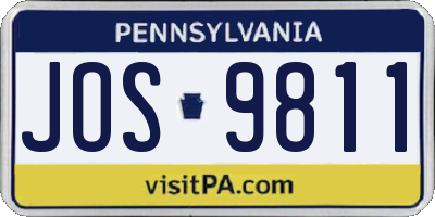 PA license plate JOS9811