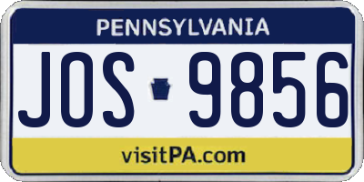 PA license plate JOS9856