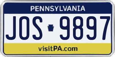 PA license plate JOS9897