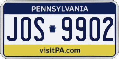 PA license plate JOS9902