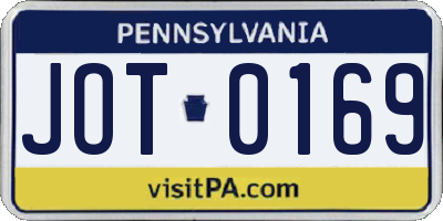 PA license plate JOT0169