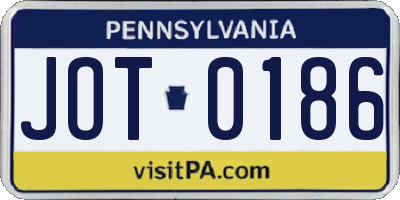 PA license plate JOT0186