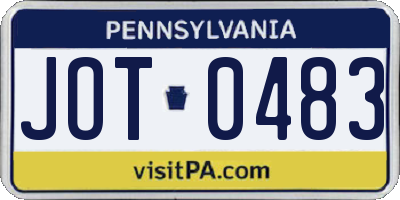PA license plate JOT0483