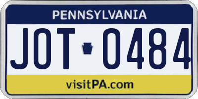 PA license plate JOT0484