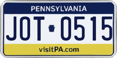 PA license plate JOT0515