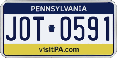 PA license plate JOT0591