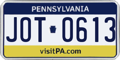PA license plate JOT0613