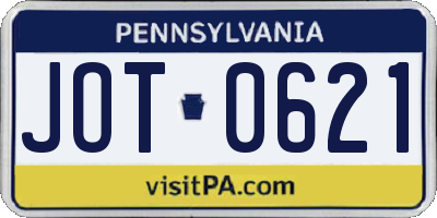 PA license plate JOT0621