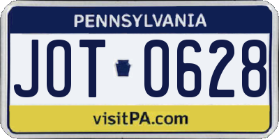 PA license plate JOT0628