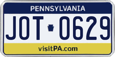 PA license plate JOT0629