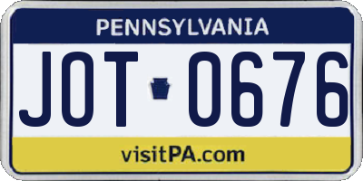 PA license plate JOT0676