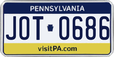 PA license plate JOT0686