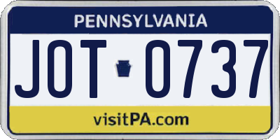 PA license plate JOT0737