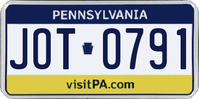 PA license plate JOT0791