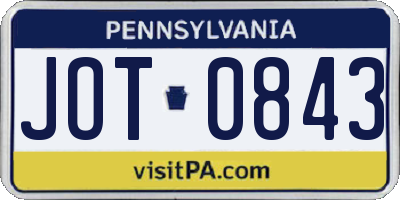 PA license plate JOT0843