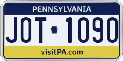 PA license plate JOT1090