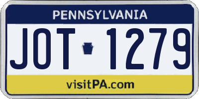 PA license plate JOT1279
