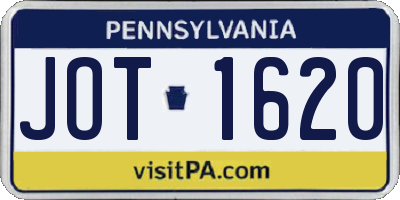 PA license plate JOT1620