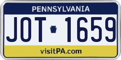 PA license plate JOT1659