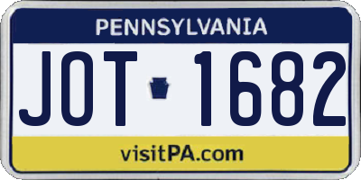 PA license plate JOT1682