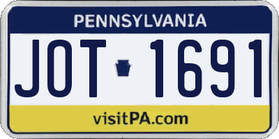 PA license plate JOT1691