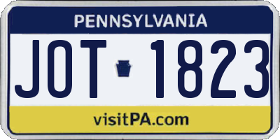 PA license plate JOT1823