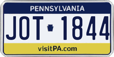 PA license plate JOT1844