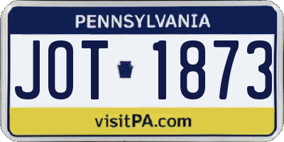PA license plate JOT1873