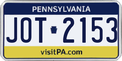 PA license plate JOT2153
