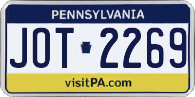 PA license plate JOT2269