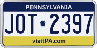 PA license plate JOT2397