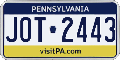 PA license plate JOT2443