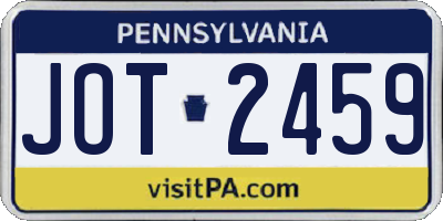 PA license plate JOT2459