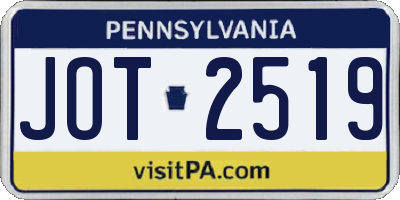 PA license plate JOT2519